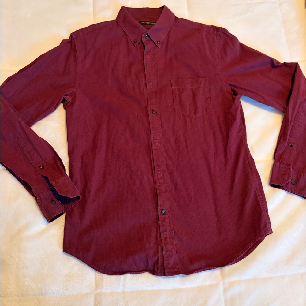 Banana Republic Men's Burgundy Luxe Flannel